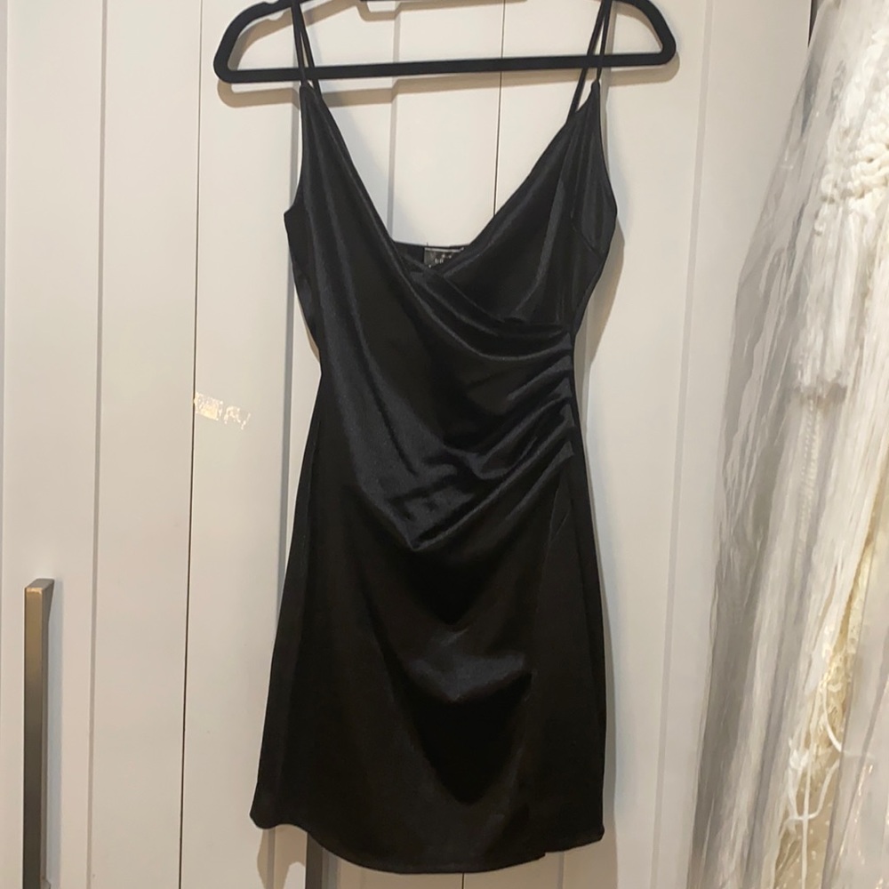 Mini satin black dress. Worn once